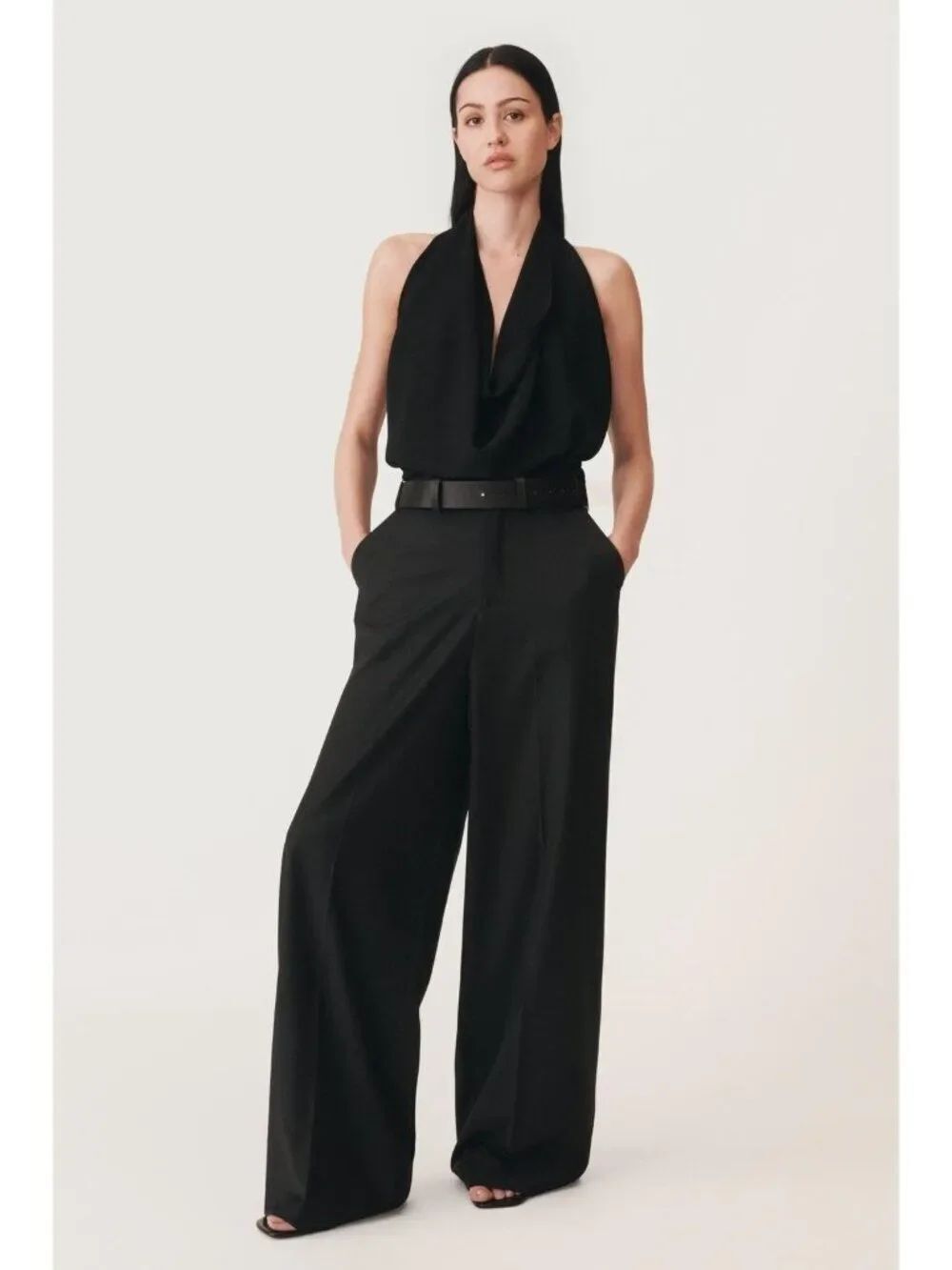 Zara Womens Wool Pants Trousers Size XS Black High Waist 50th Anniv 6929/426 NWT